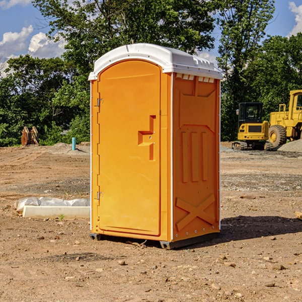 how often are the portable restrooms cleaned and serviced during a rental period in Cushing